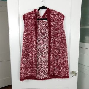 Textured Fleece Hoodie Vest